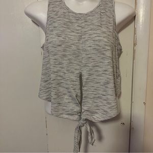 Zyia Speckled cropped tie knotted front sleeveless workout top